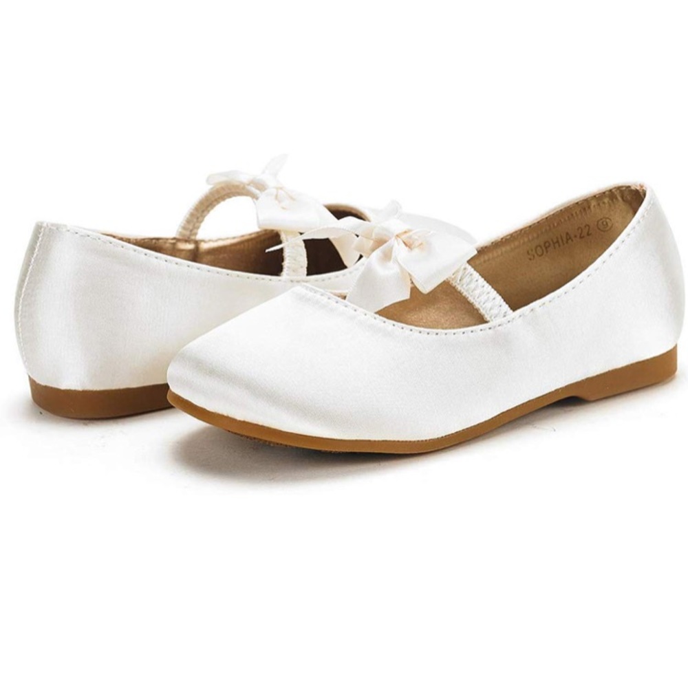 Mary Jane Front Bow Elastic Strap Ballerina Flat